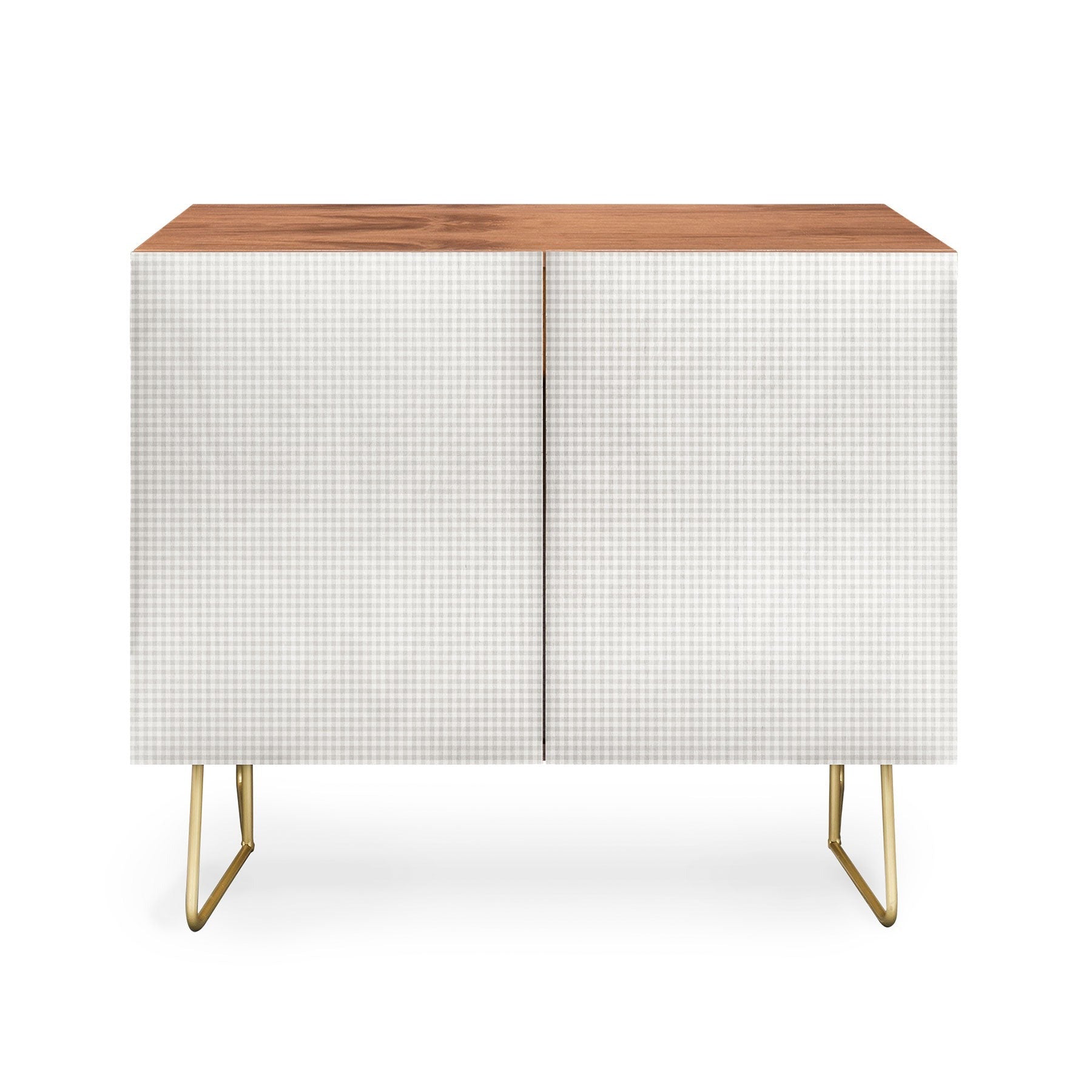 Colour Poems Gingham Plaid Pattern Cloud White Credenza