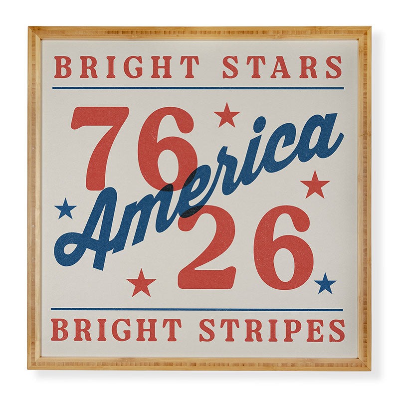 DENY Designs Bright Stars Bright Stripes Framed Wall Art