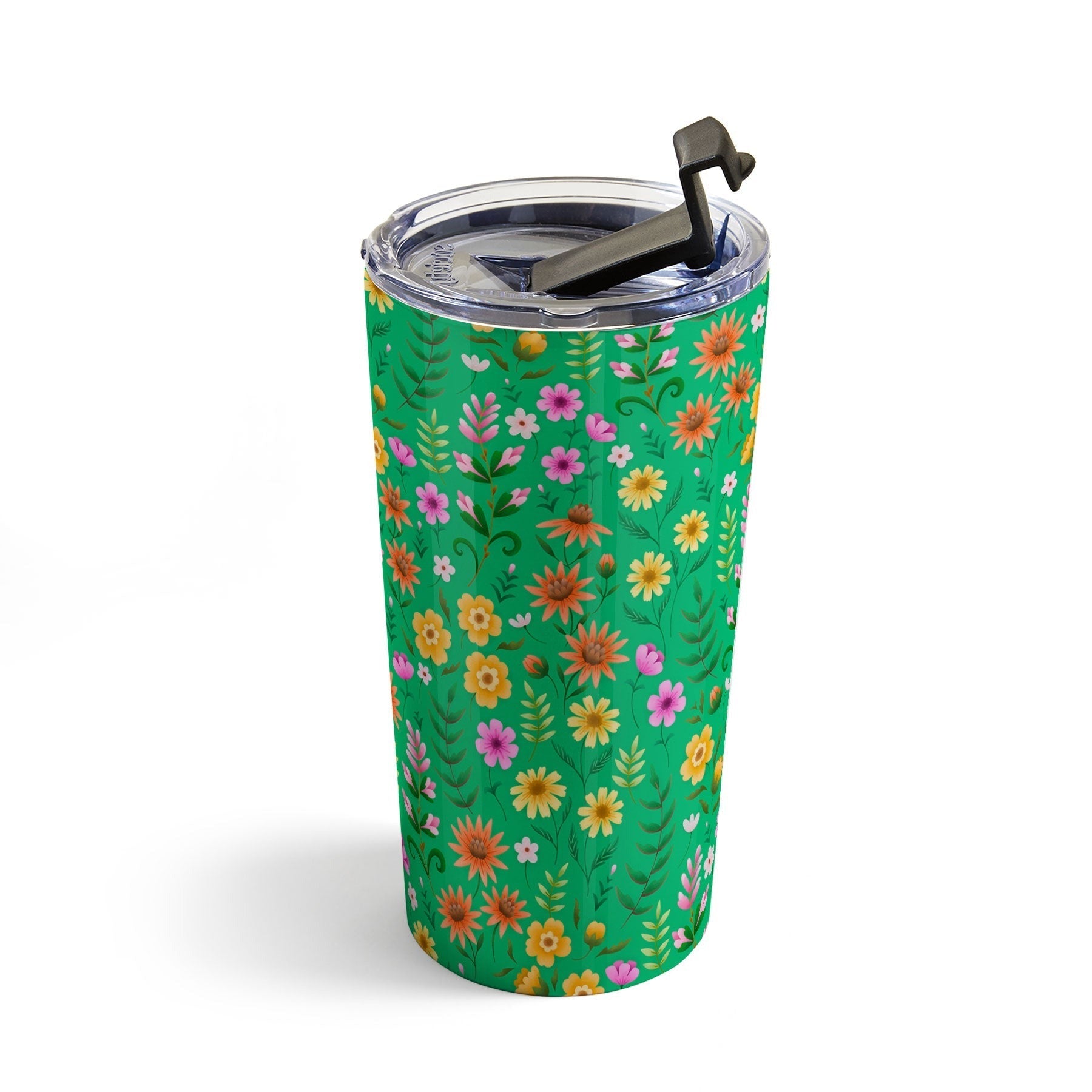 Pimlada Phuapradit Ditsy Spring Floral Green Travel Mug