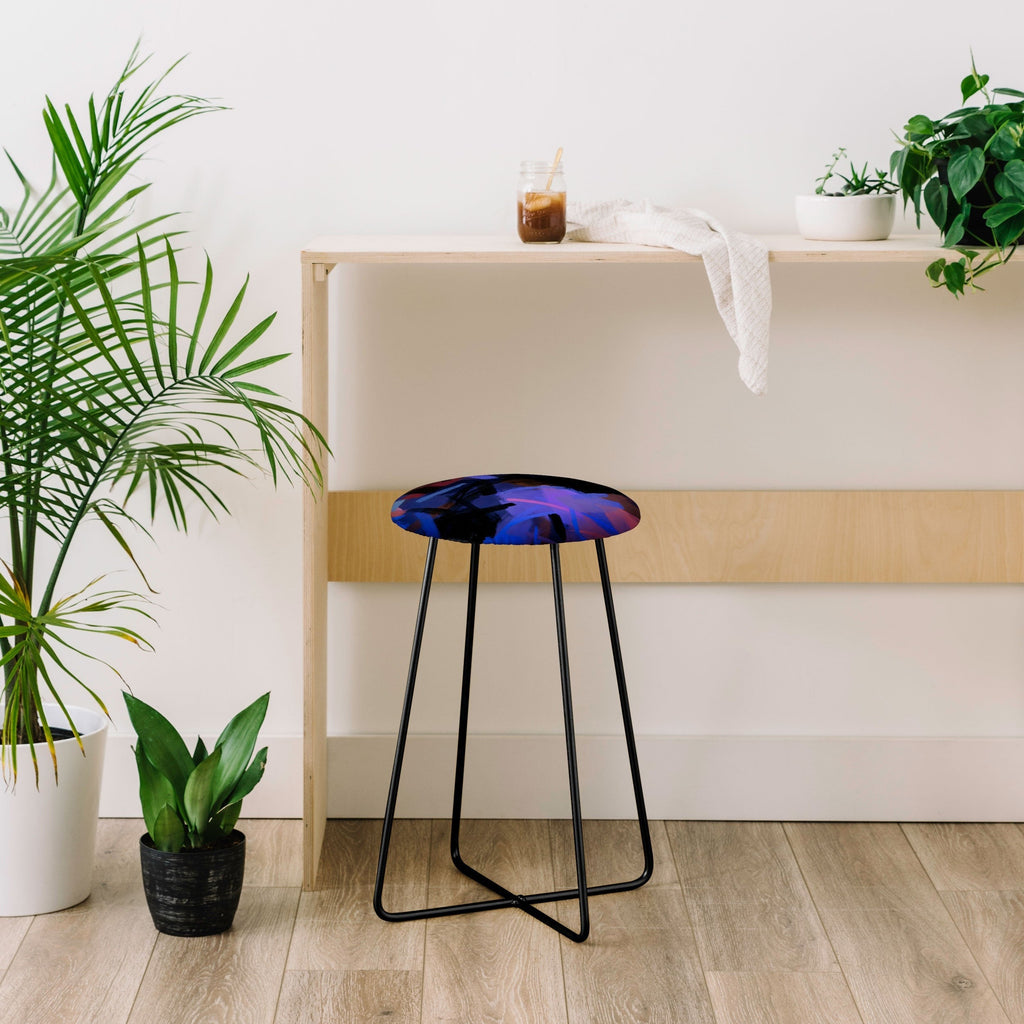 83 Oranges Midnight Sparks Counter Stool