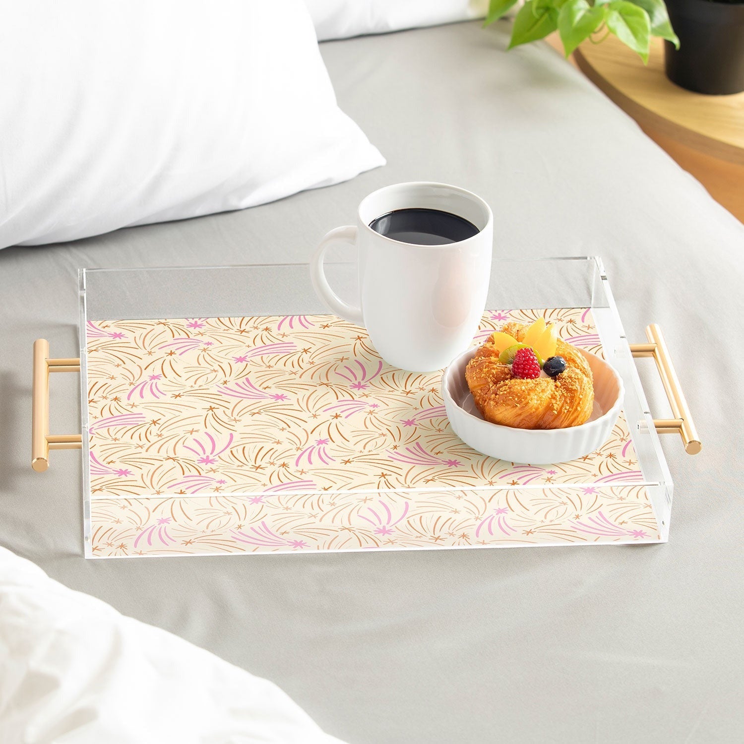 Little Om Pattern Shooting Stars cream Acrylic Tray