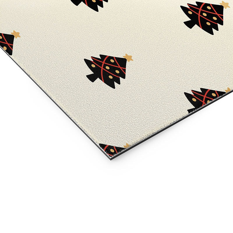 Design by Spark Black And Gold Christmas Tree Welcome Mat