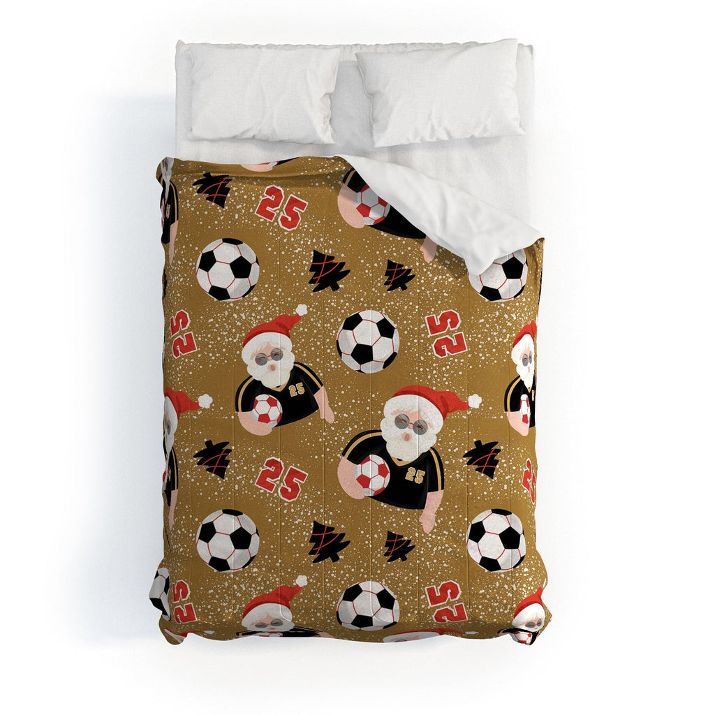 Design by Spark Sporty Soccer Santa Holiday Comforter