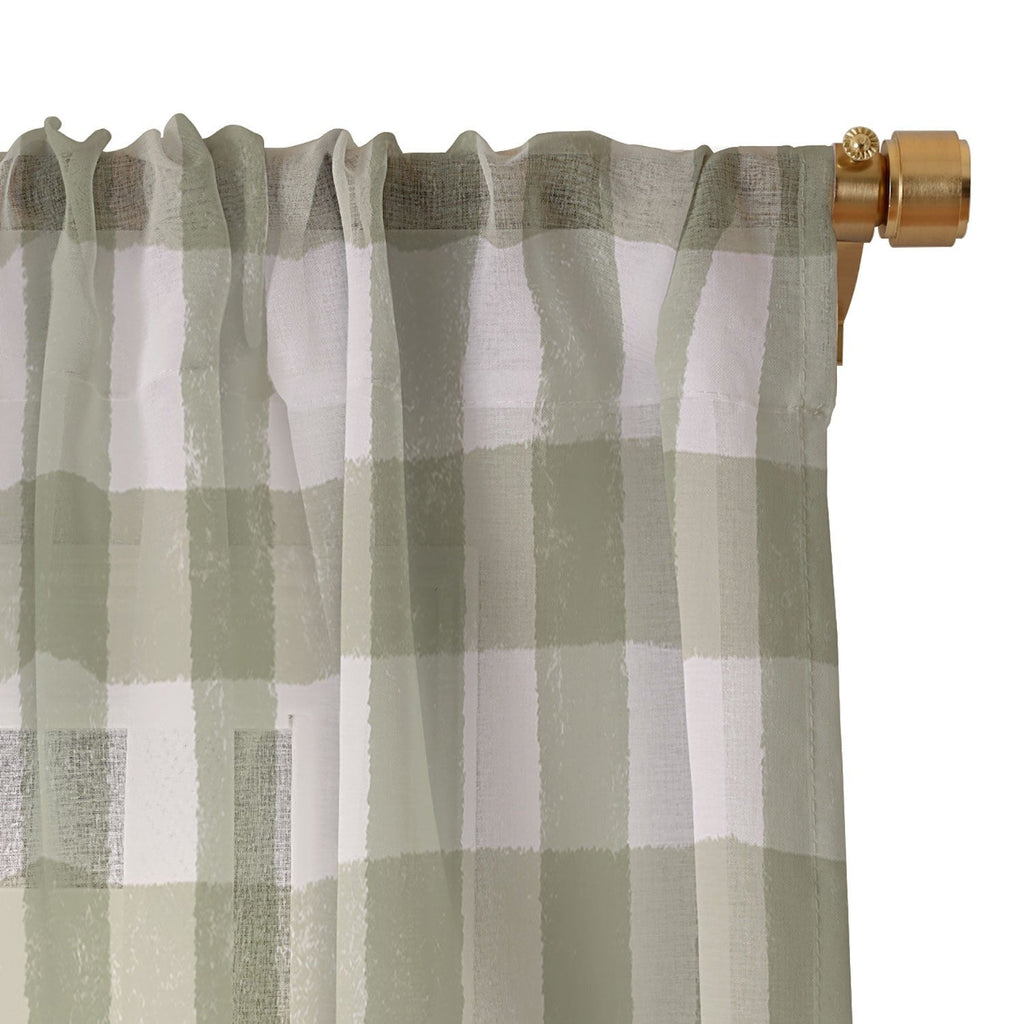 Menina Lisboa Rustic Green Plaid Sheer Non Repeat