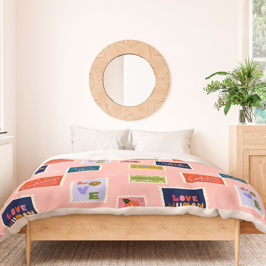 Design by Spark Love Human Made Stamps Duvet Cover
