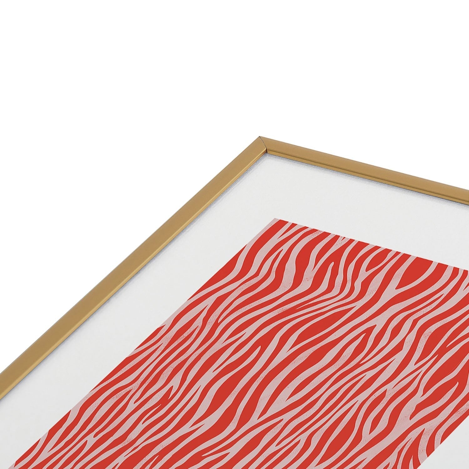 Avenie BR Red Zebra Stripe Metal Framed Art Print