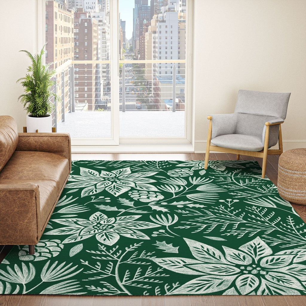 Pimlada Phuapradit Christmas Poinsettia Area Rug