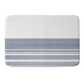 Kierkegaard Design Studio organic stripes naut navy blue and white Memory Foam Bath Mat