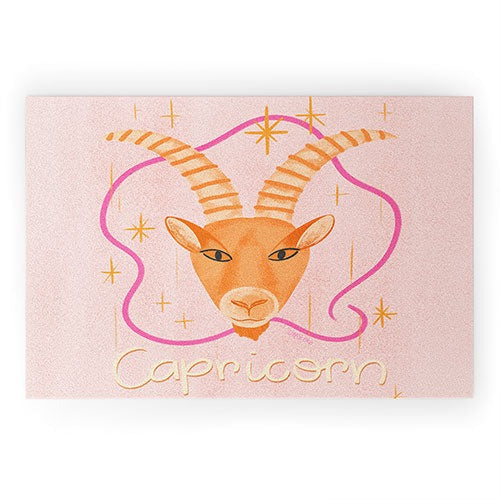 Little Om Zodiac Sign Capricorn Welcome Mat