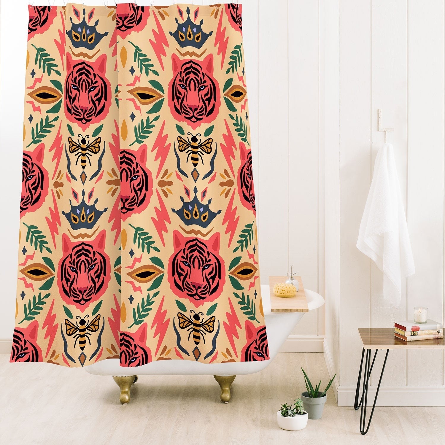 Design by Spark Tigress Queen Bee Shower Curtain