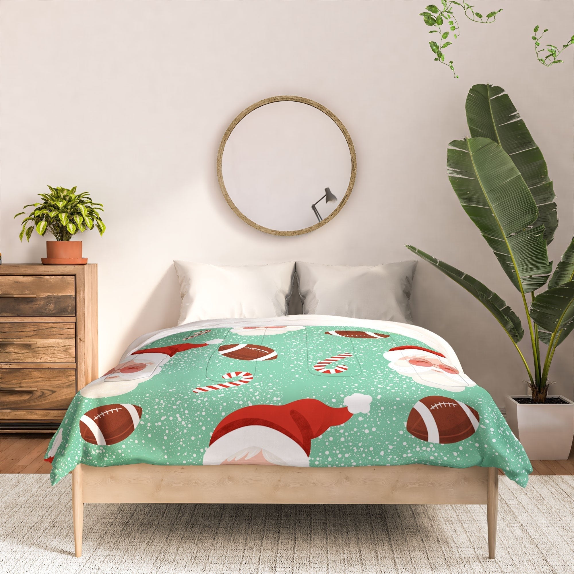 Design by Spark Sporty Football Santa Holiday Comforter