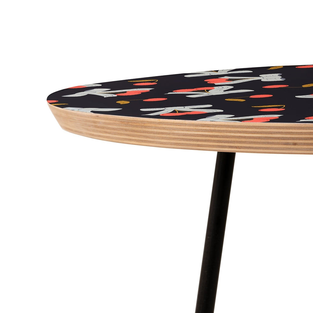 Jennifer Labre Cherries and Bows Round Side Table