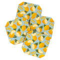 Jessica Molina Lemon Pattern on Sky Blue Coaster Set