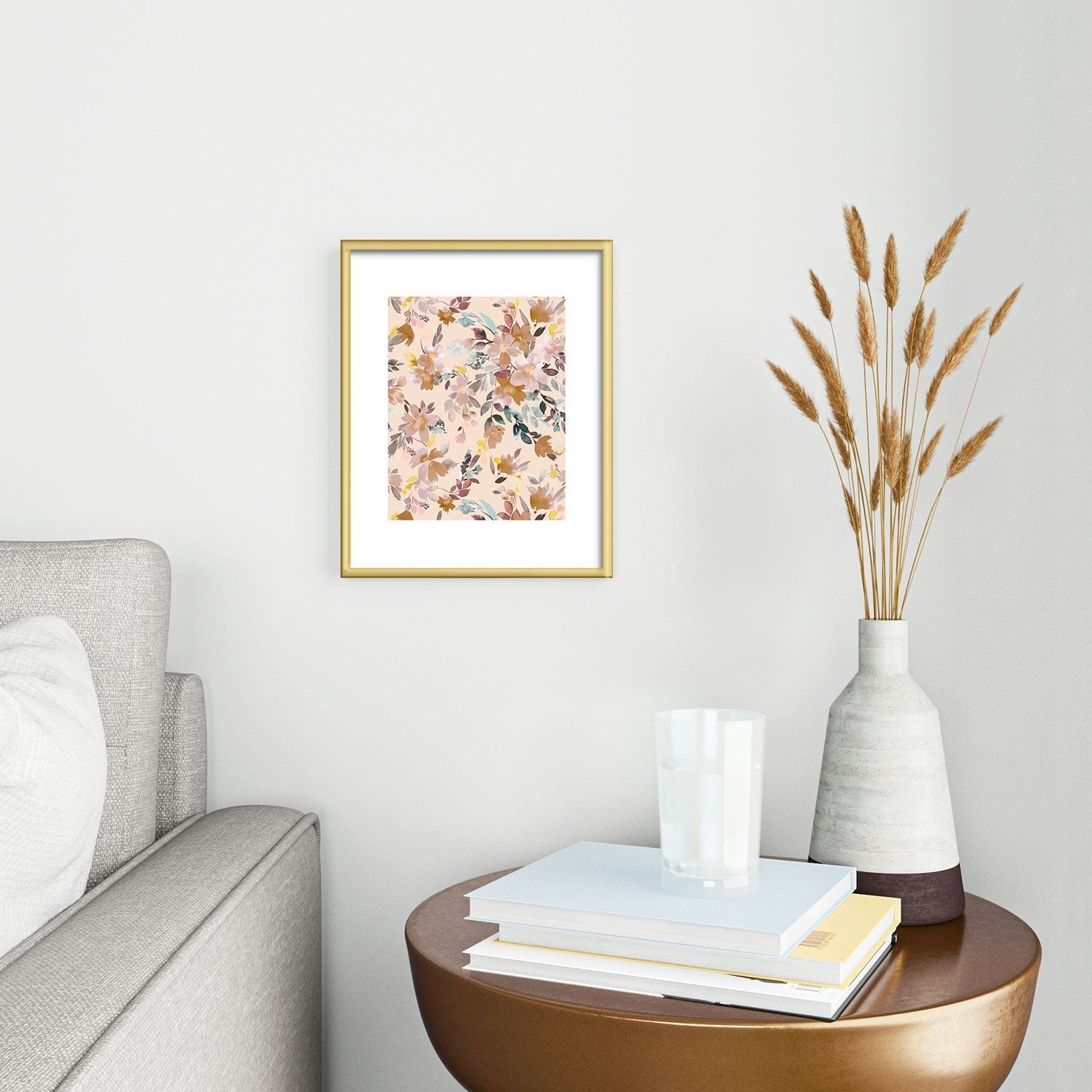 Ninola Design Botanic Retreat Floral Oleander Whimsical Soft Pink Metal Framed Art Print