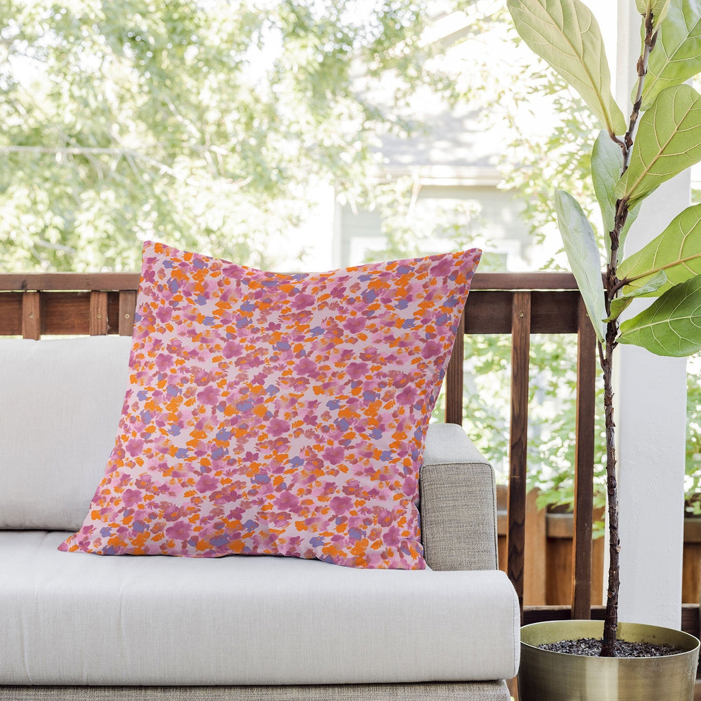Gabriela Fuente Day Dreaming Watercolor Pink Outdoor Throw Pillow