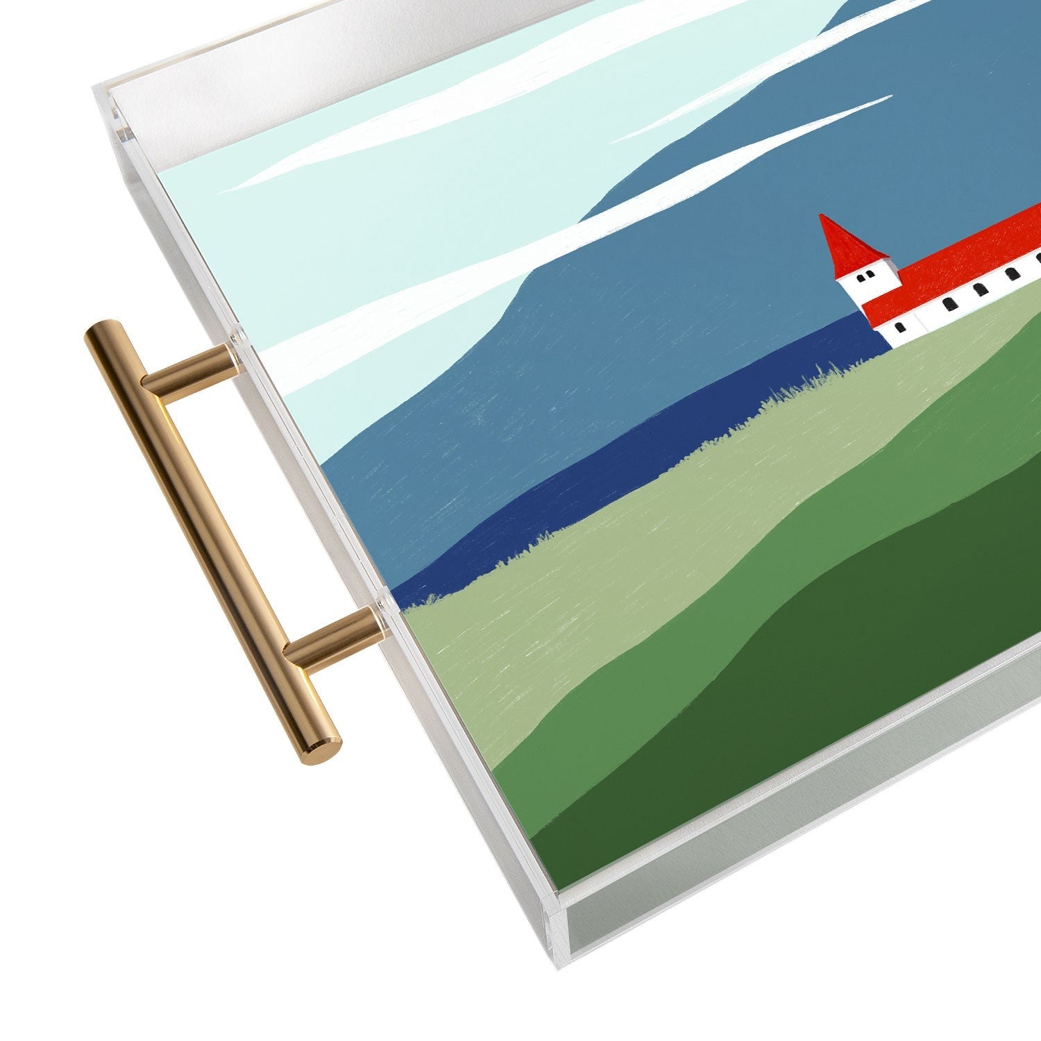 Valeria Frustaci Red roof in Iceland Acrylic Tray