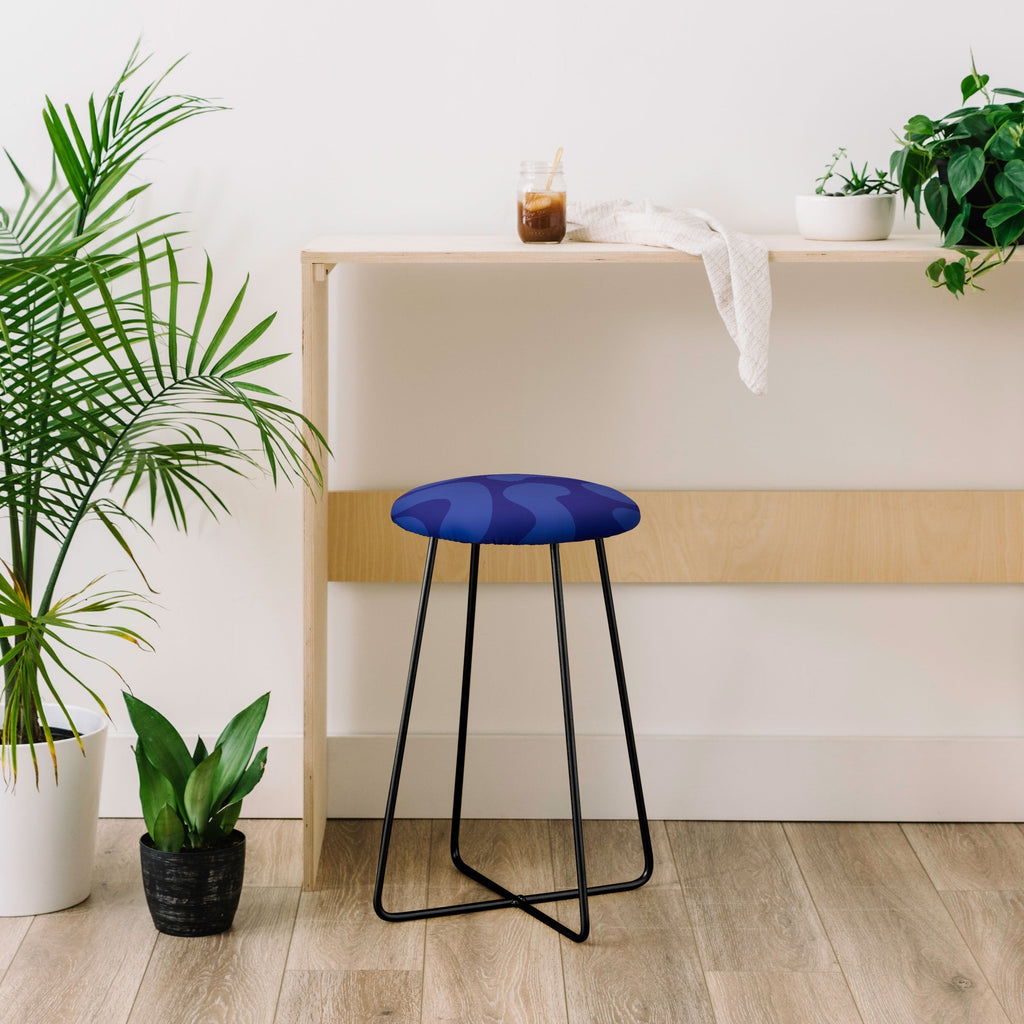 Camilla Foss Blue Pebble Counter Stool
