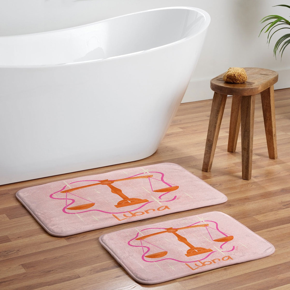 Little Om Zodiac Signs Libra Memory Foam Bath Mat