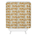 Jessica Molina Salute Gold Pattern on Cream Shower Curtain