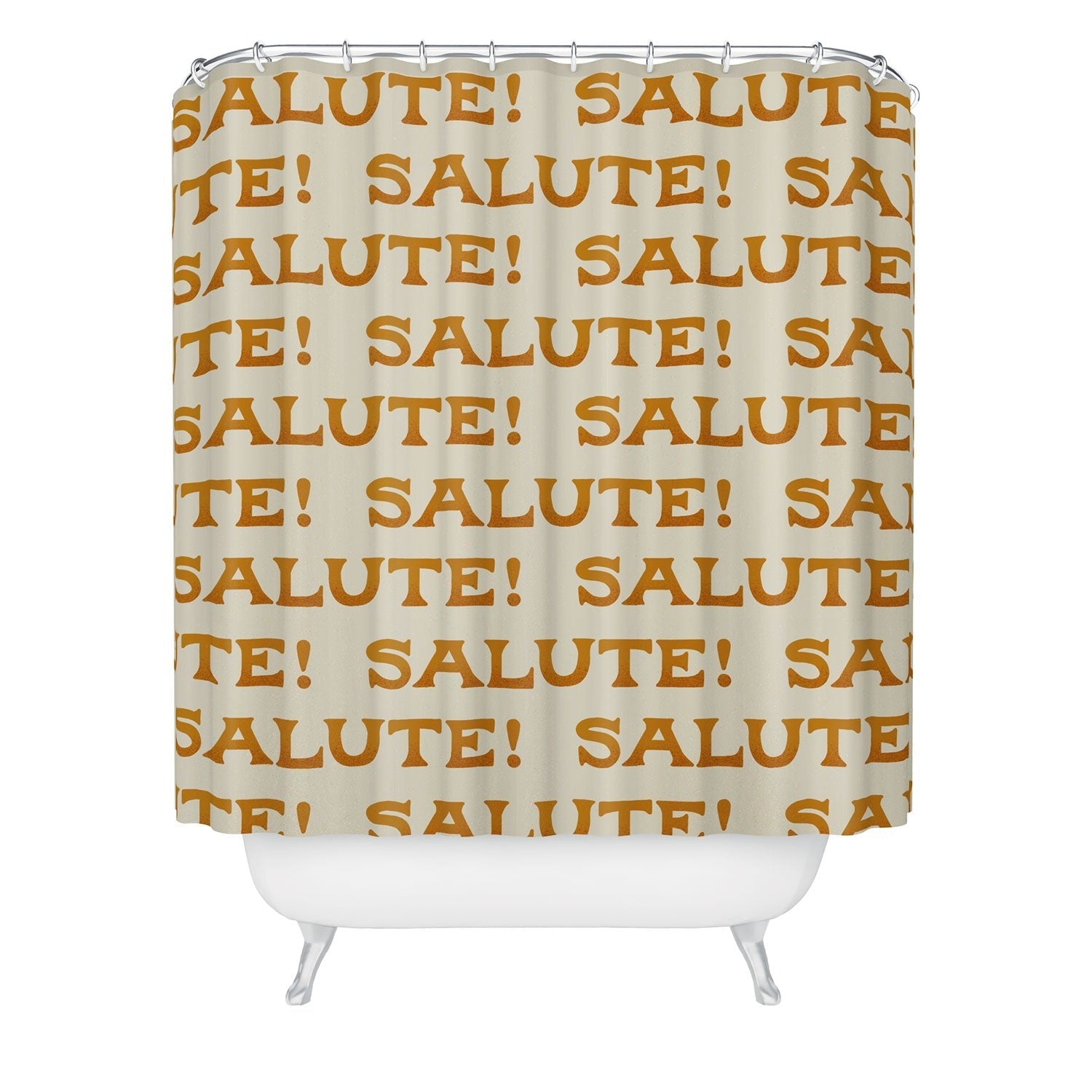 Jessica Molina Salute Gold Pattern on Cream Shower Curtain