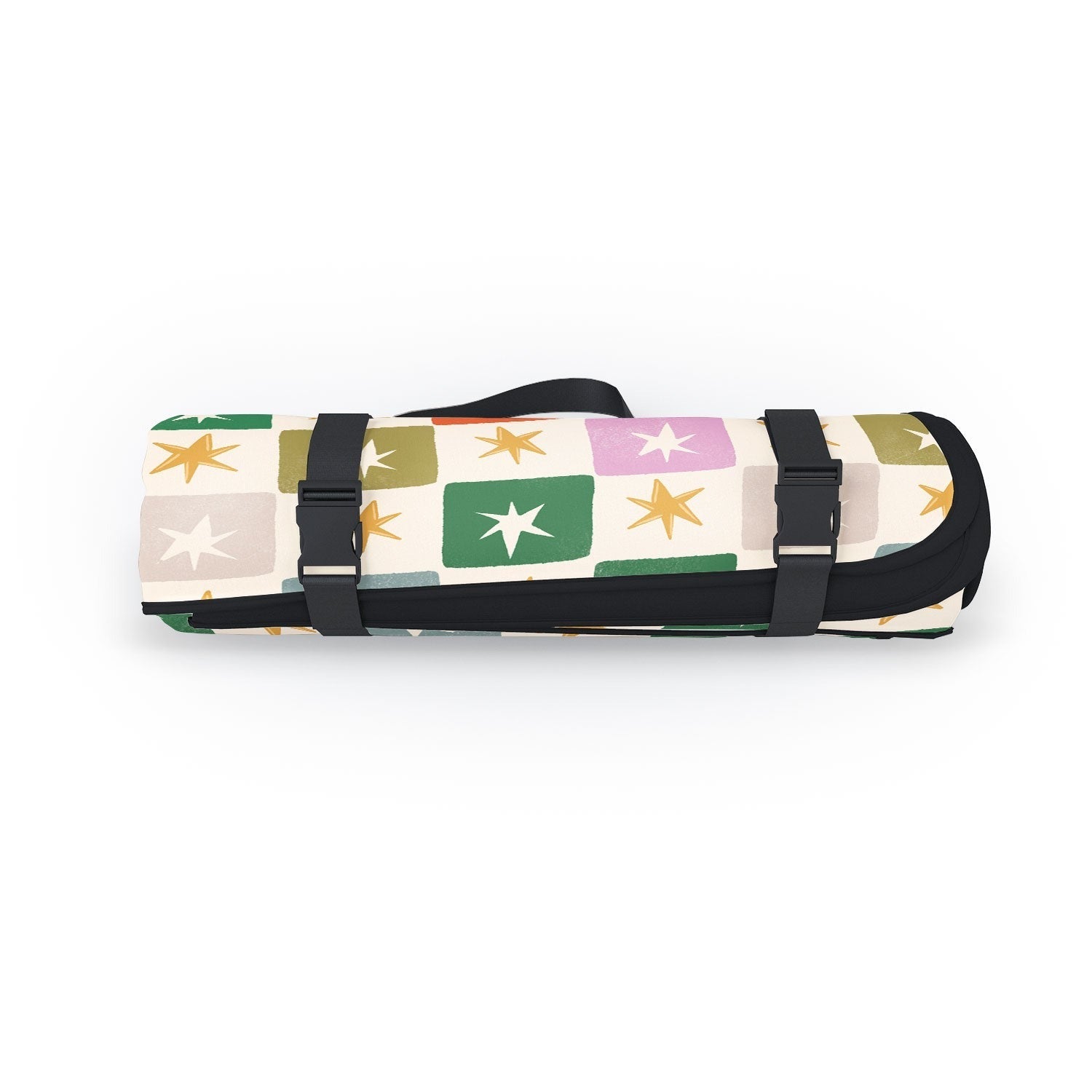 LouBruzzoni Retro Star Block Pattern Picnic Blanket