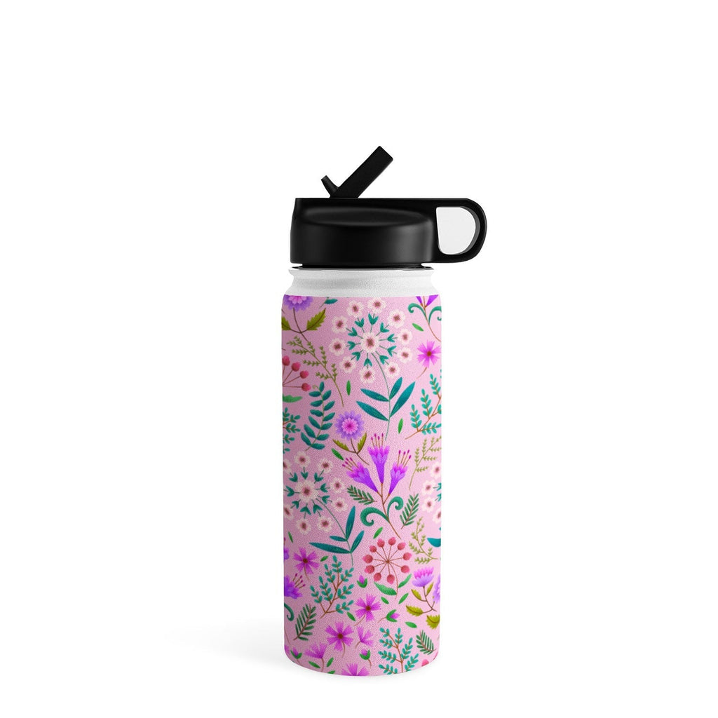 Pimlada Phuapradit Ditsy Purple Floral Half Drop Water Bottle