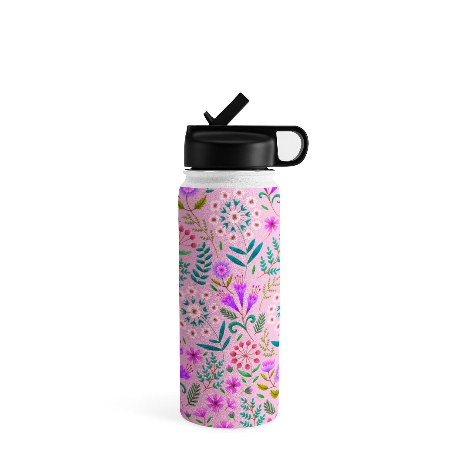 Pimlada Phuapradit Ditsy Purple Floral Half Drop Water Bottle