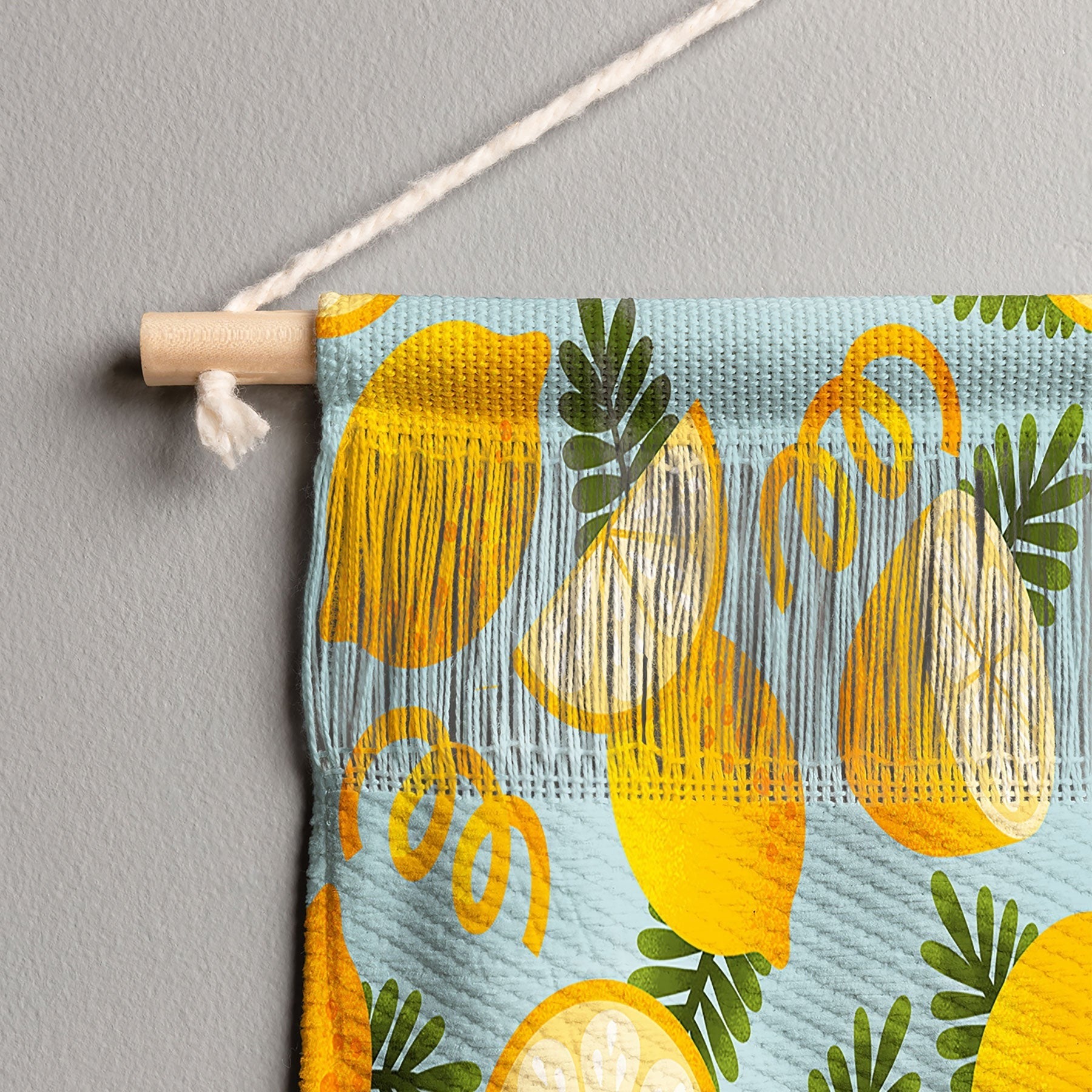 Jessica Molina Lemon Pattern on Sky Blue Wall Hanging Landscape