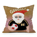 Design by Spark Sporty Soccer Santa Outdoor Throw Pillow