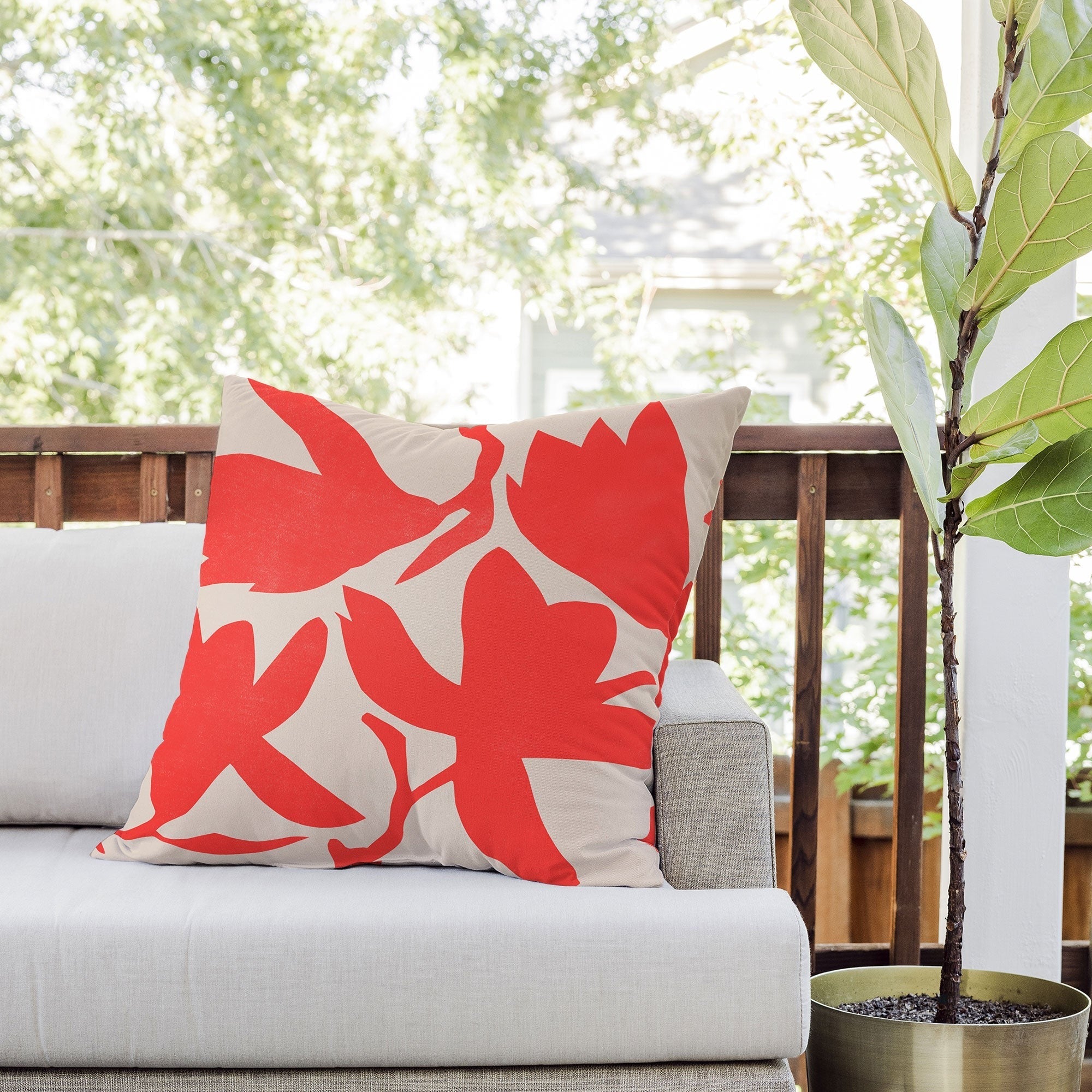 Garima Dhawan magnolia 12 Outdoor Throw Pillow
