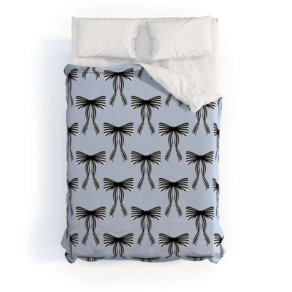 Design by Spark Black Striped Bows Duvet Cover