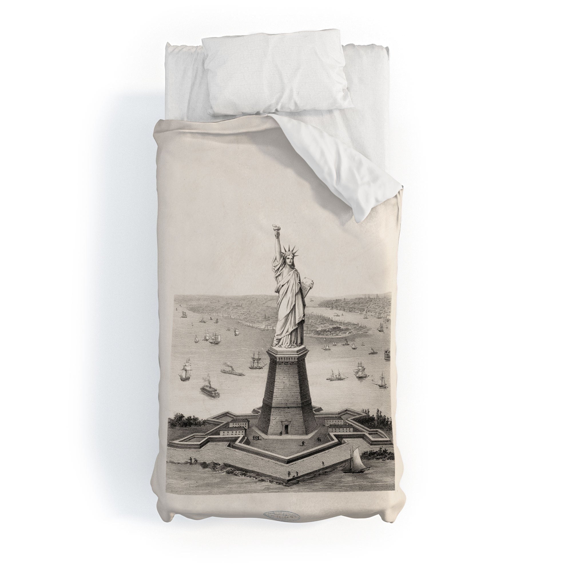 DENY Designs Vintage Lady Liberty Duvet Cover