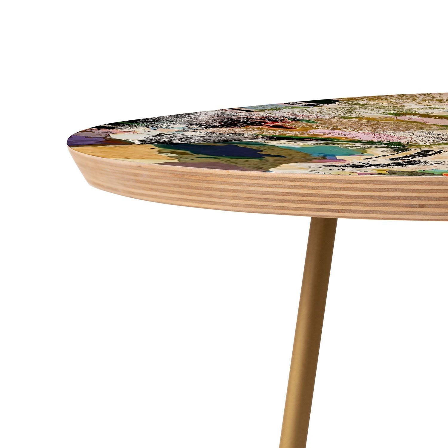 83 Oranges Echoes Beneath the Surface Round Side Table