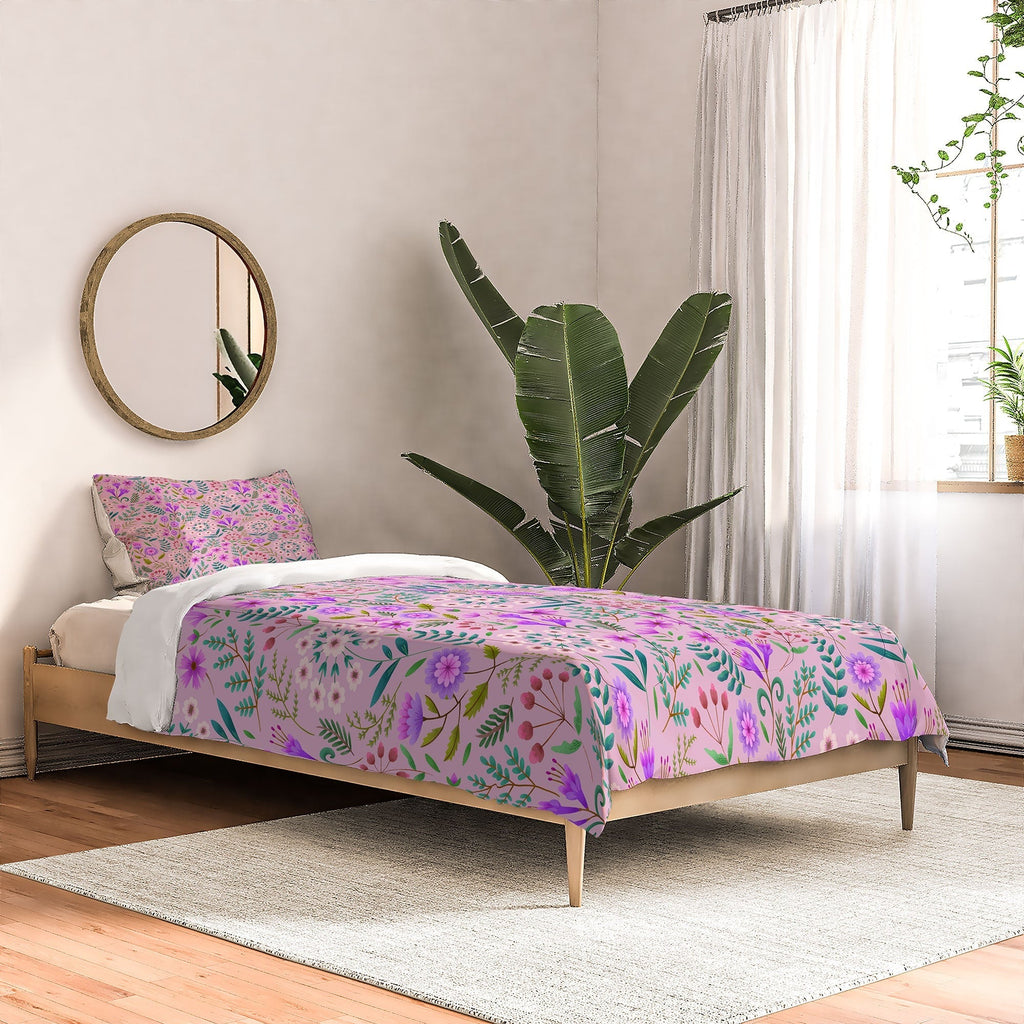 Pimlada Phuapradit Ditsy Purple Floral Half Drop Comforter
