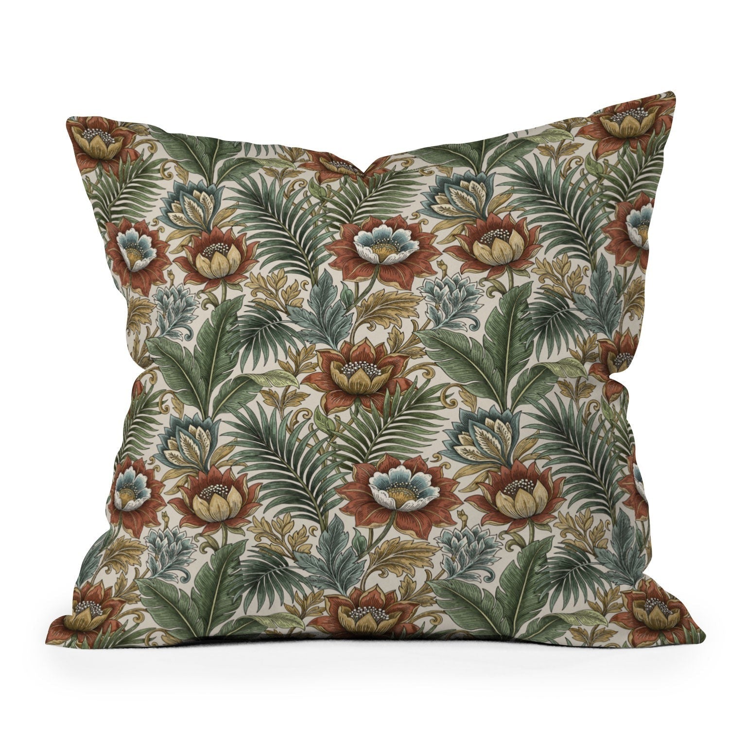 Marta Barragan Camarasa Retro Jungle Garden Outdoor Throw Pillow