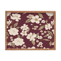 Gabriela Fuente Burgundy Floral Roberta Rectangular Tray