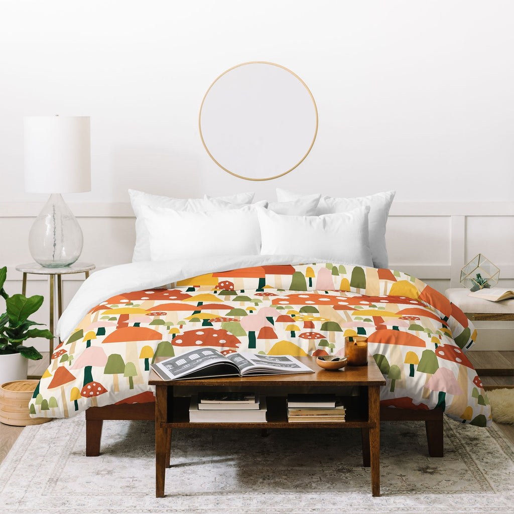 Valeria Frustaci autumnal mushrooms Duvet Cover