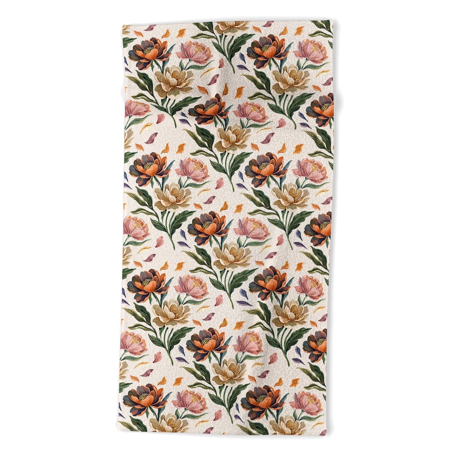 Marta Barragan Camarasa Hand Painted Peony Florals Beach Towel