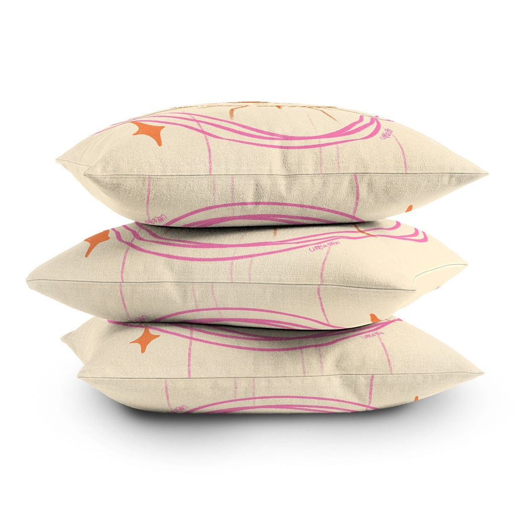 Little Om Celestial Eye cream Throw Pillow