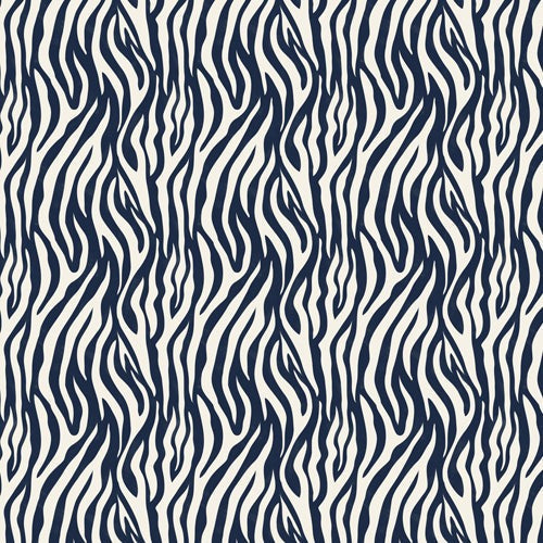 Avenie BR Navy Tiger Stripes Shower Curtain