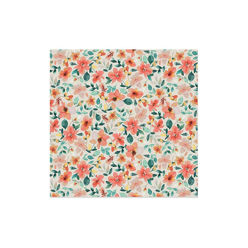 Ninola Design Botanic Retreat Tropical Whimsical Flowers Coral Green Art Print