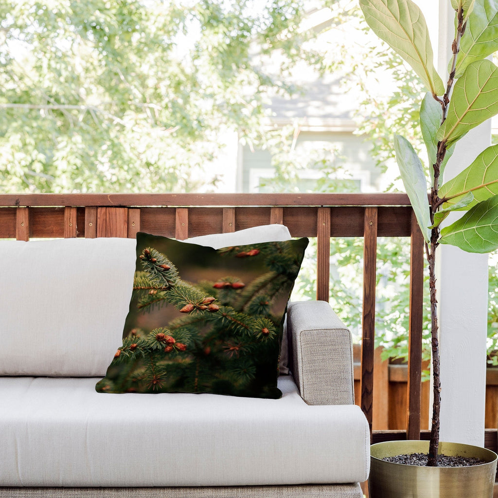 Hannah Kemp Spruce Tips Outdoor Throw Pillow