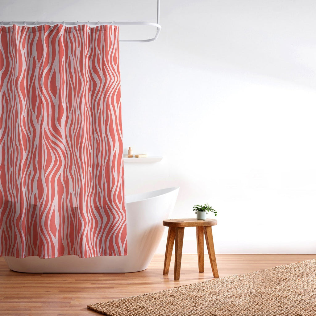 Avenie BR Red Zebra Stripe Shower Curtain