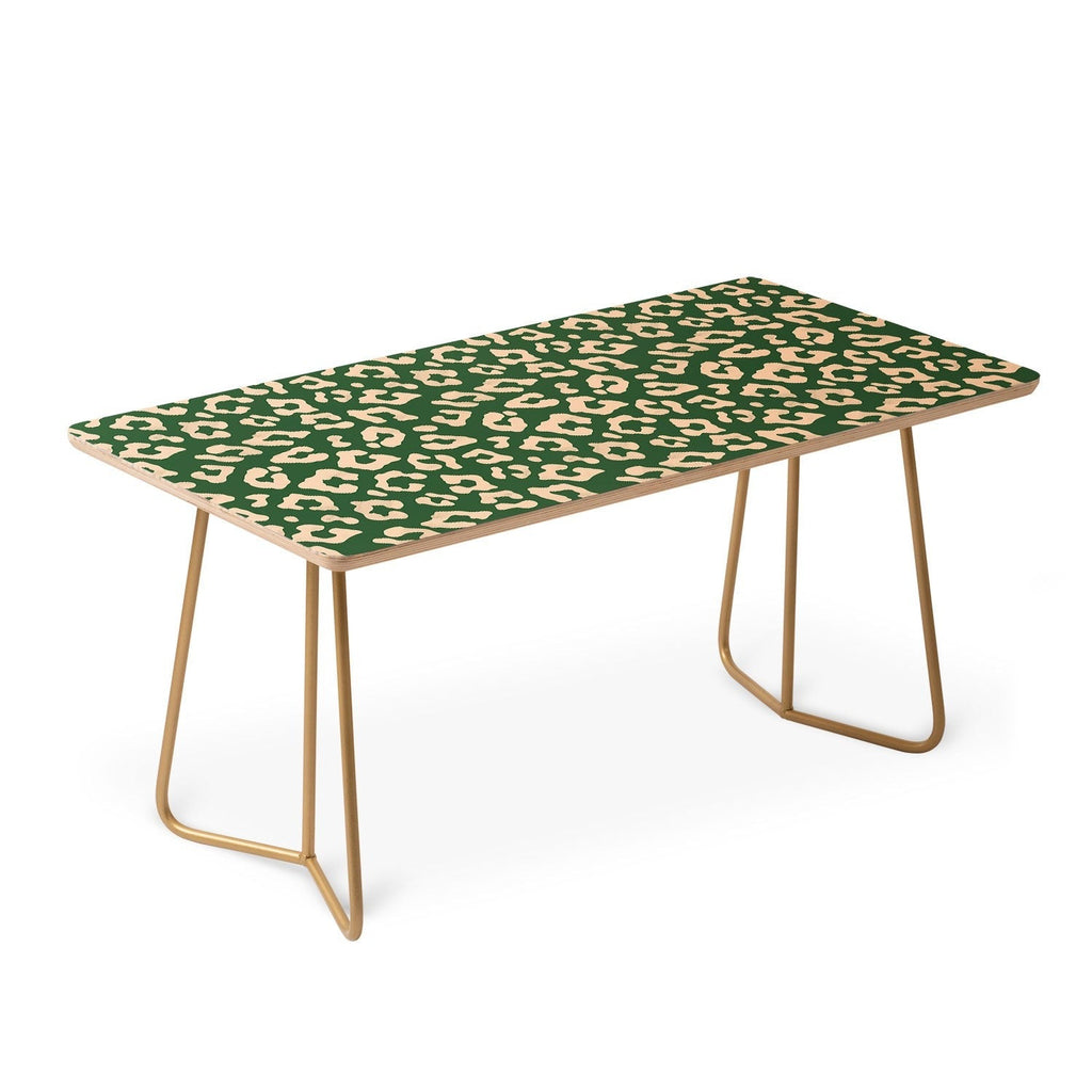 Avenie BR Cheetah Print In Green Coffee Table