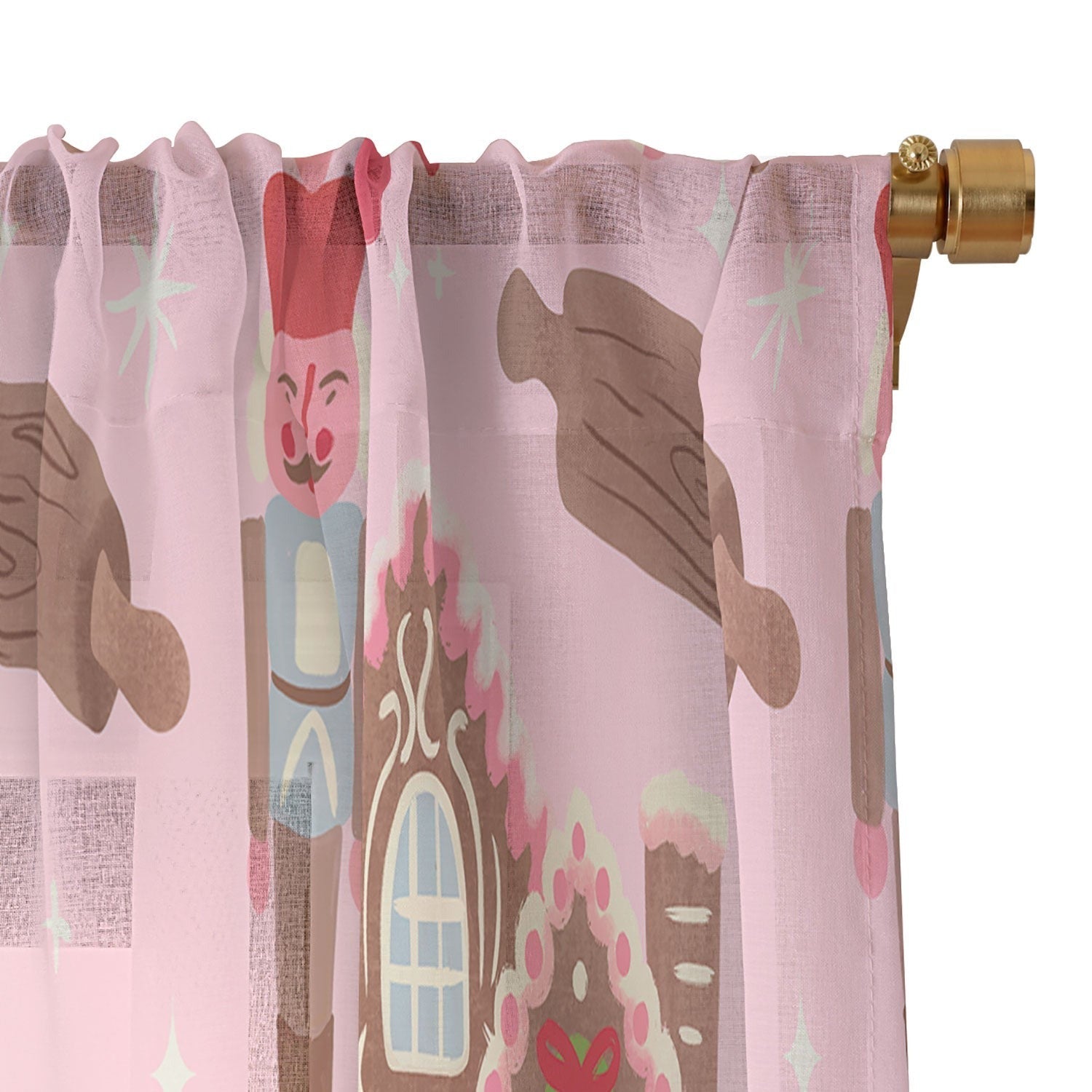 carriecantwell Sweet Christmas Holidays Sheer Window Curtain