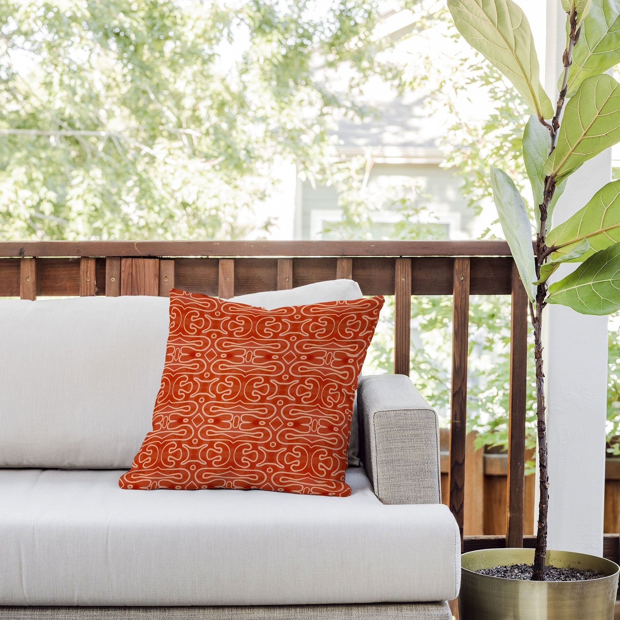 Mirimo Venexiana Burnt Orange Outdoor Throw Pillow