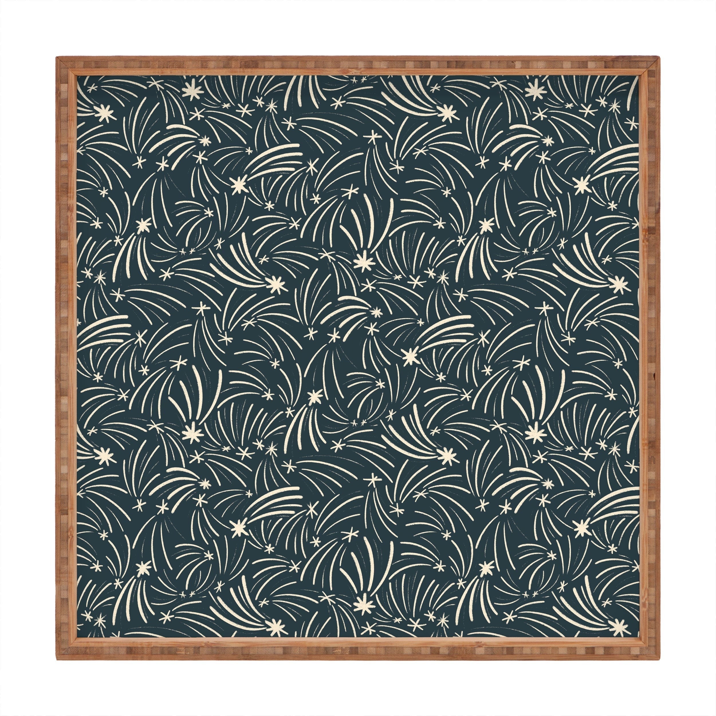 Little Om Pattern Shooting Stars blue Square Tray