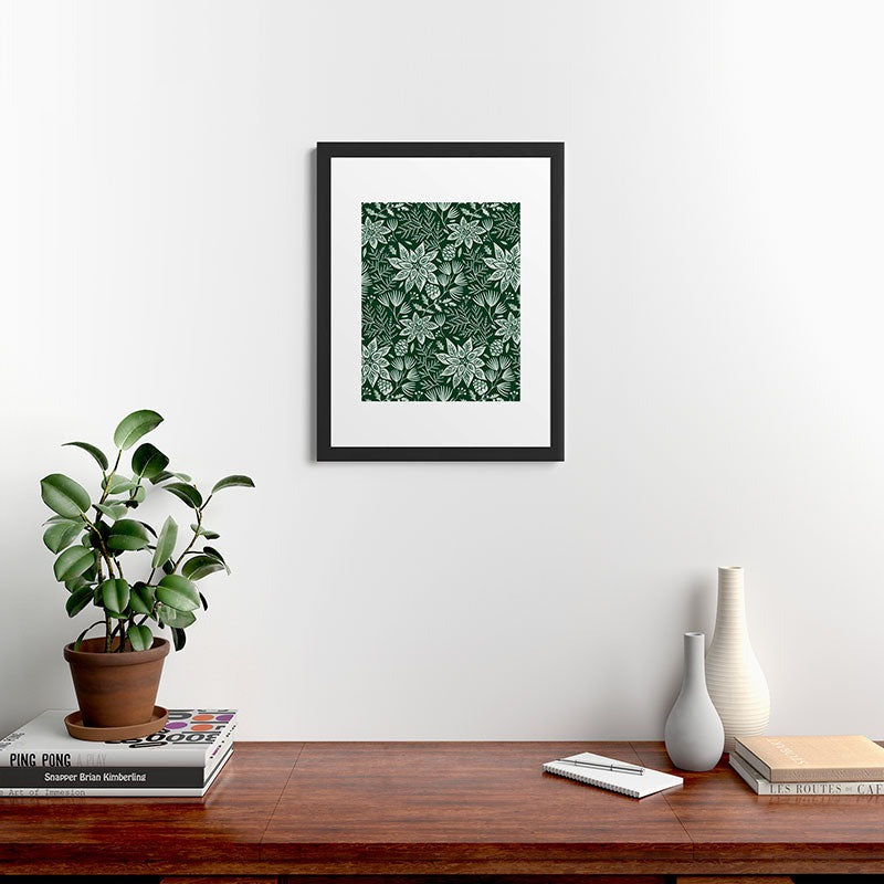 Pimlada Phuapradit Christmas Poinsettia Framed Art Print