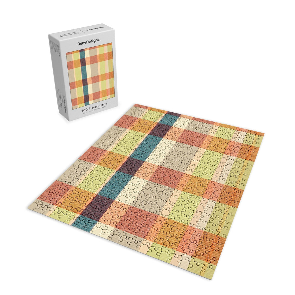 Marta Barragan Camarasa Retro Picnic Plaid Warm Tones Puzzle