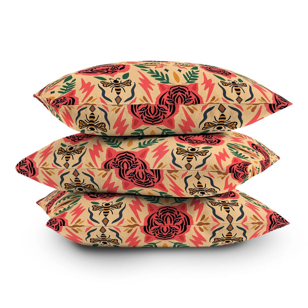 Design by Spark Tigress Queen Bee Outdoor Throw Pillow